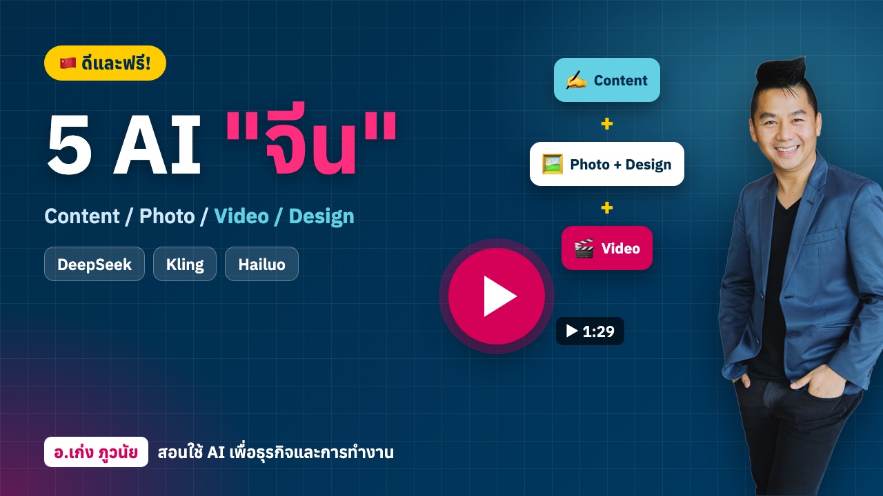 5 AI "จีน" ดีและฟรี! ครบทั้ง Content / Photo / Video / Design