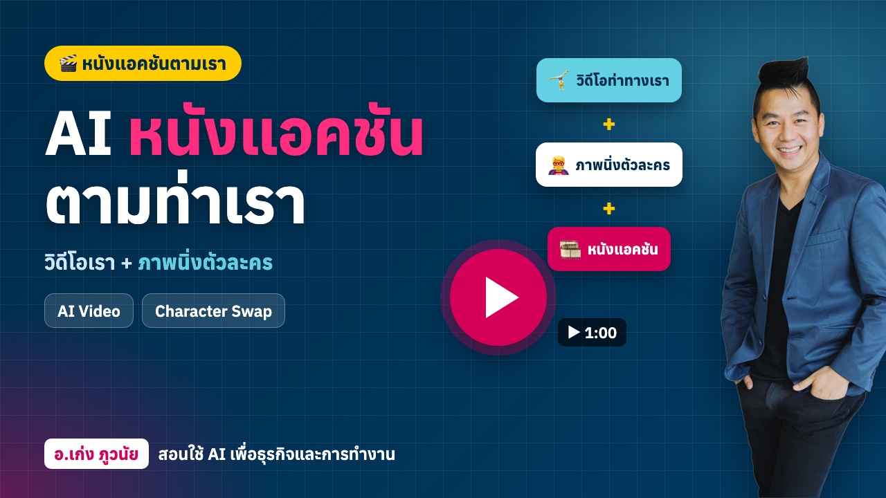 ใหม่! AI "หนังแอคชันตามเรา" ด้วยวีดีโอเรา + ภาพนิ่งตัวละคร