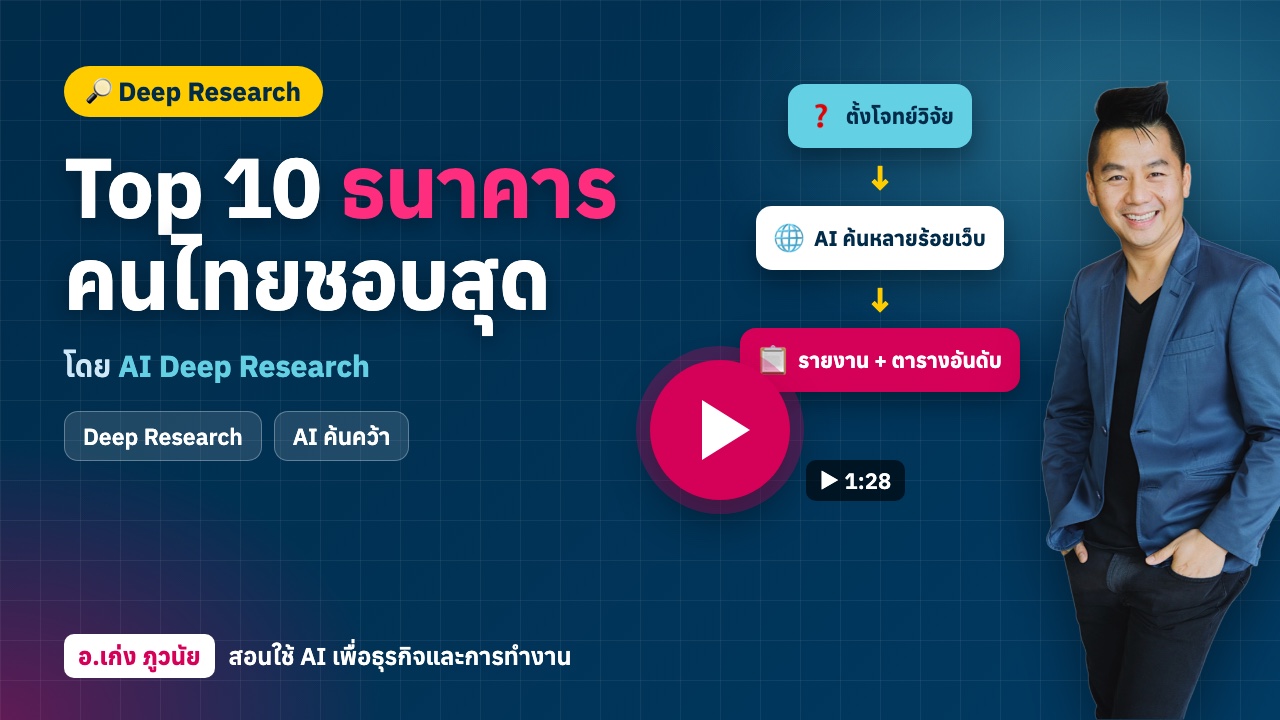 Top 10 ธนาคารที่คนไทยชอบที่สุด โดย AI Deep Research