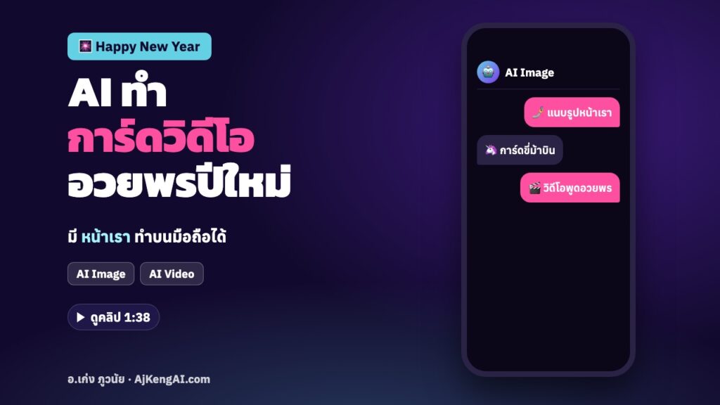 ปกบทความ: AI ทำ การ์ดวิดีโอ อวยพรปีใหม่