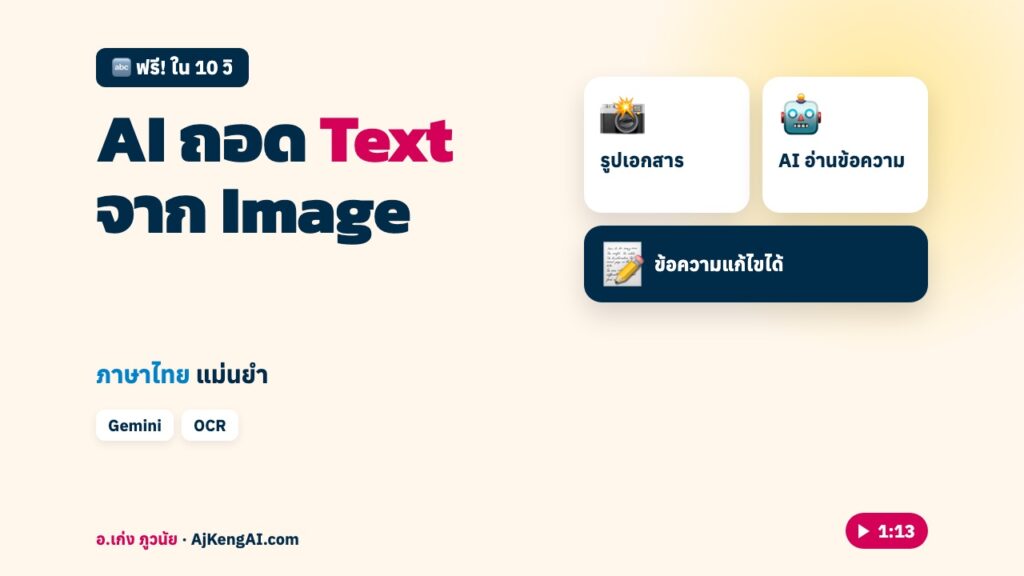 ปกบทความ: AI ถอด Text จาก Image