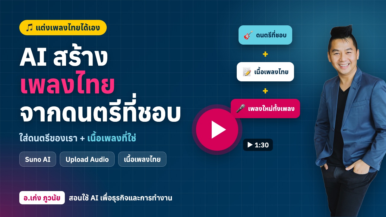 AI สร้างเพลงไทยจากดนตรีที่ชอบ ด้วย Suno AI