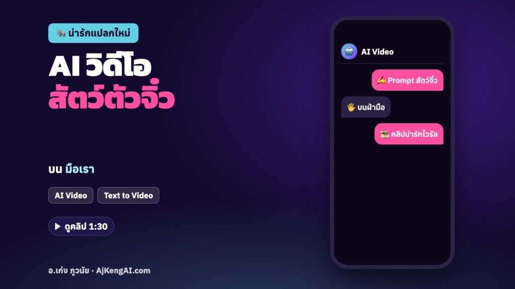 ปกบทความ: AI วิดีโอ สัตว์ตัวจิ๋ว