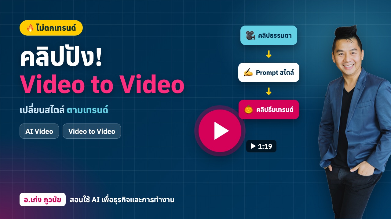 คลิปปัง! "ไม่ตกเทรนด์" ง่าย ๆ ด้วย AI Video To Video