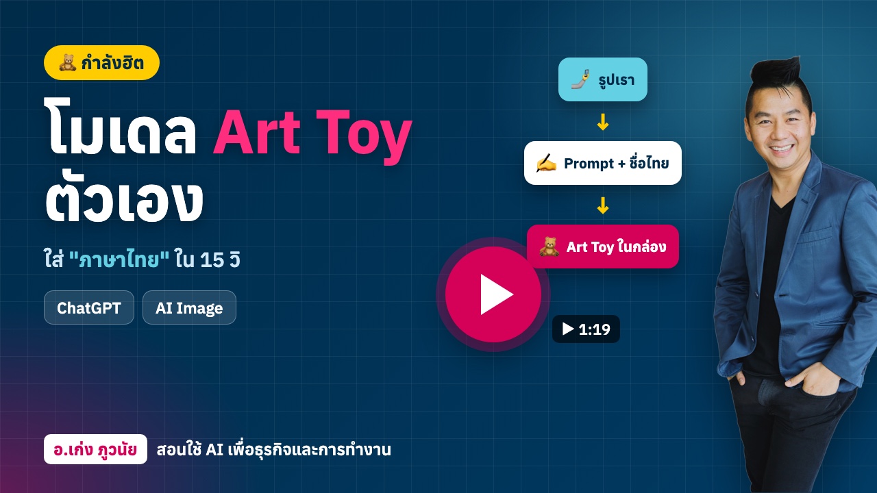 ทำโมเดล 3D Art Toy ตัวเอง ใส่ "ภาษาไทย" สวย ง่าย ใน 15 วินาที