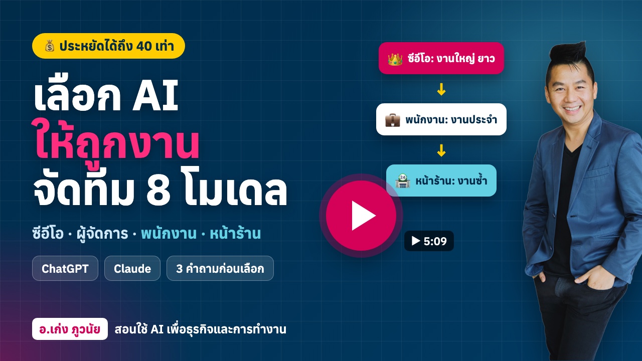 เลือก AI ให้ถูกงาน จัดทีม 8 โมเดล