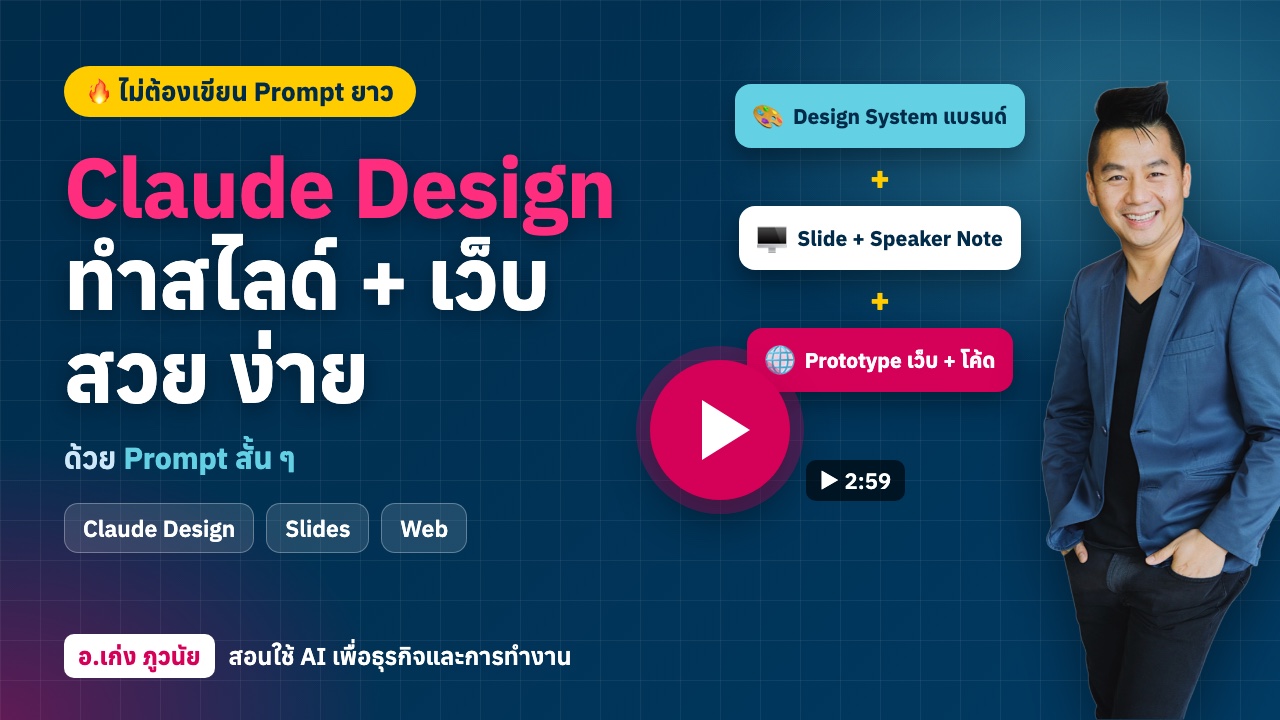 ใหม่! Claude Design ทำสไลด์และเว็บใหม่ สวย ง่าย ด้วย Prompt สั้น ๆ