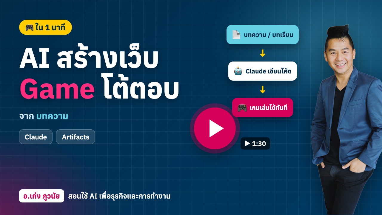 AI สร้างเว็บ "Game" โต้ตอบ จาก "บทความ" ใน 1 นาที ได้จริงไหม?