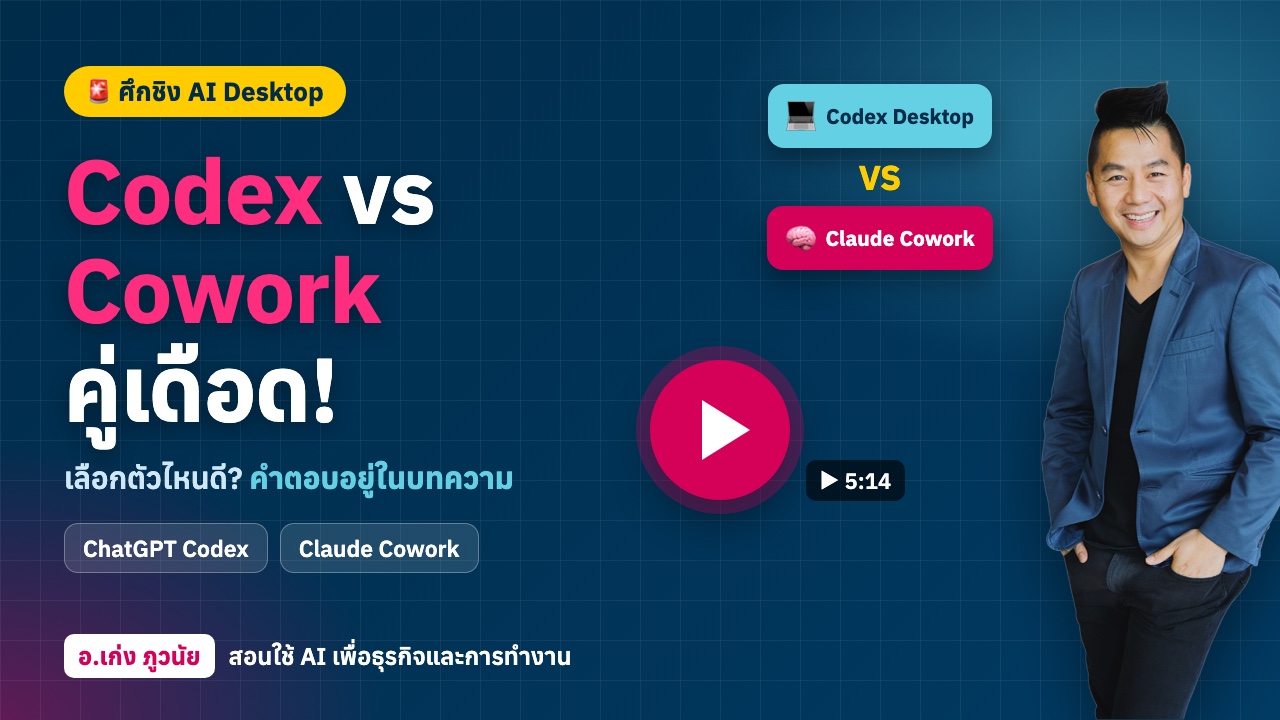 Codex vs Cowork คู่เดือดศึกชิง AI Desktop! 4 ฟีเจอร์ใหม่ และควรเลือกตัวไหนดี?