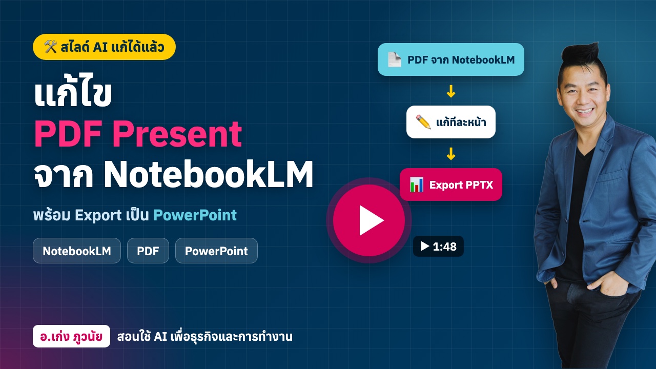 แก้ไข “PDF Present” ที่ทำจาก NotebookLM พร้อม Export เป็น PowerPoint