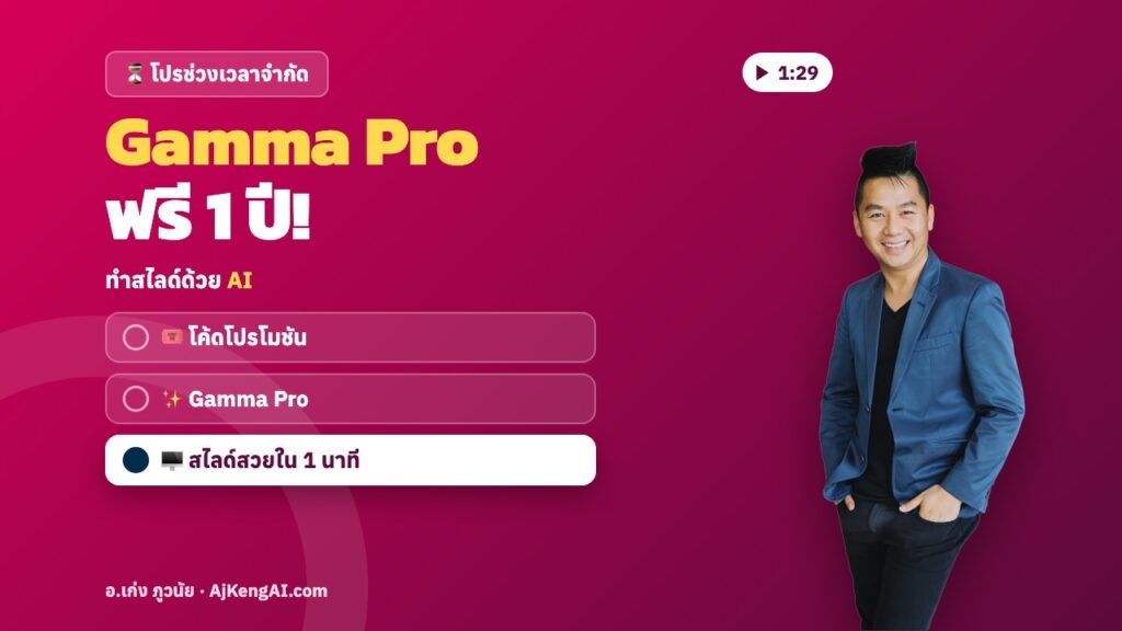 ปกบทความ: Gamma Pro ฟรี 1 ปี!