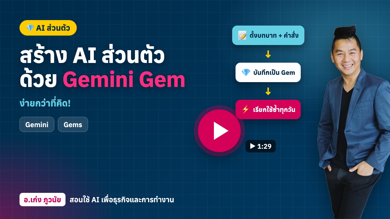 สุดเจ๋ง! สร้าง AI ส่วนตัวด้วย Gemini Gem ง่ายกว่าที่คิด!