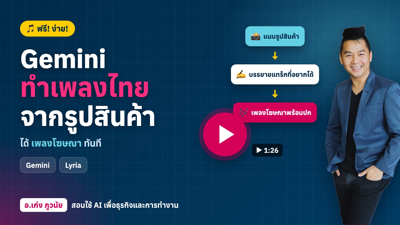 ใหม่! Gemini ทำเพลงไทยฟรี แค่ใส่รูปสินค้า ก็ได้เพลงโฆษณาทันที