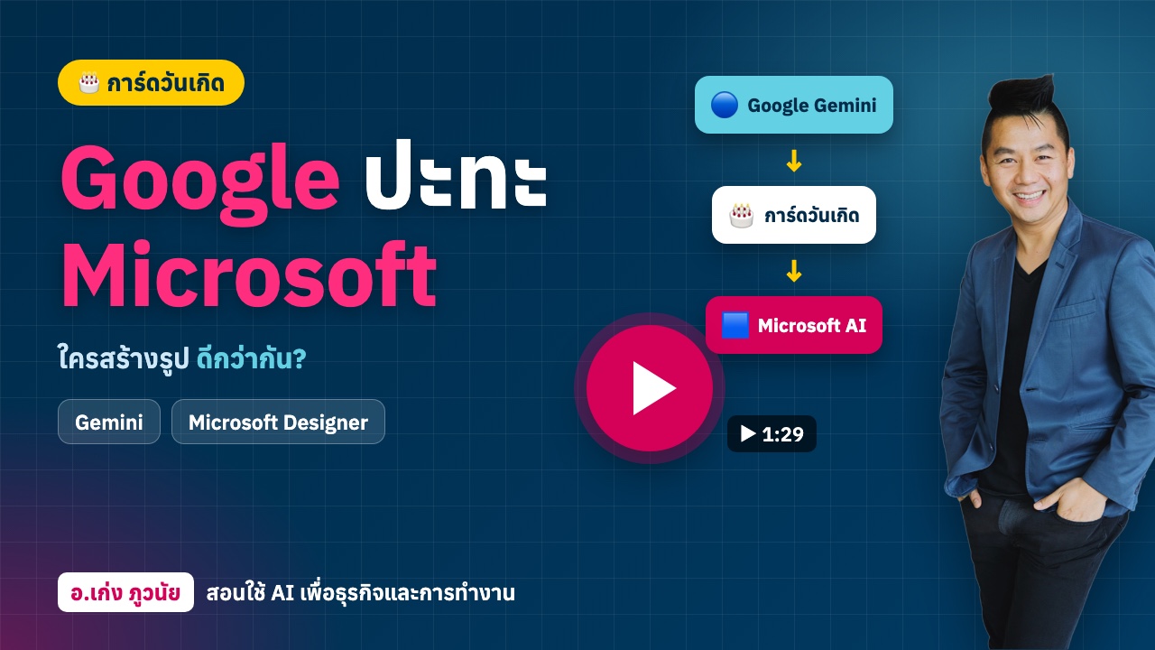 Google ปะทะ Microsoft AI รุ่นใหม่สุด! ใครสร้างรูปการ์ดวันเกิดฟรีได้ดีกว่ากัน