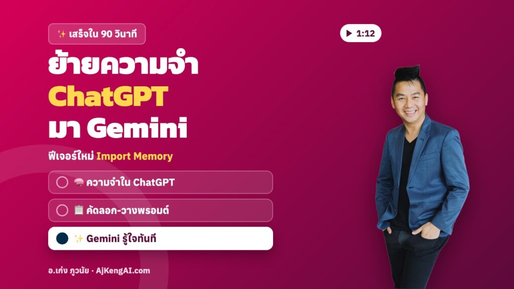 ปกบทความ: ย้ายความจำ ChatGPT มา Gemini