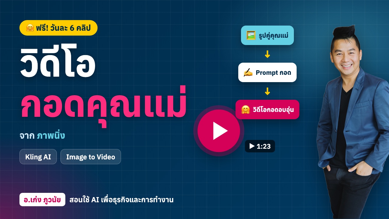 AI ทำวีดีโอ "กอดกับคุณแม่" จากภาพนิ่ง ฟรี! วันละ 6 คลิป