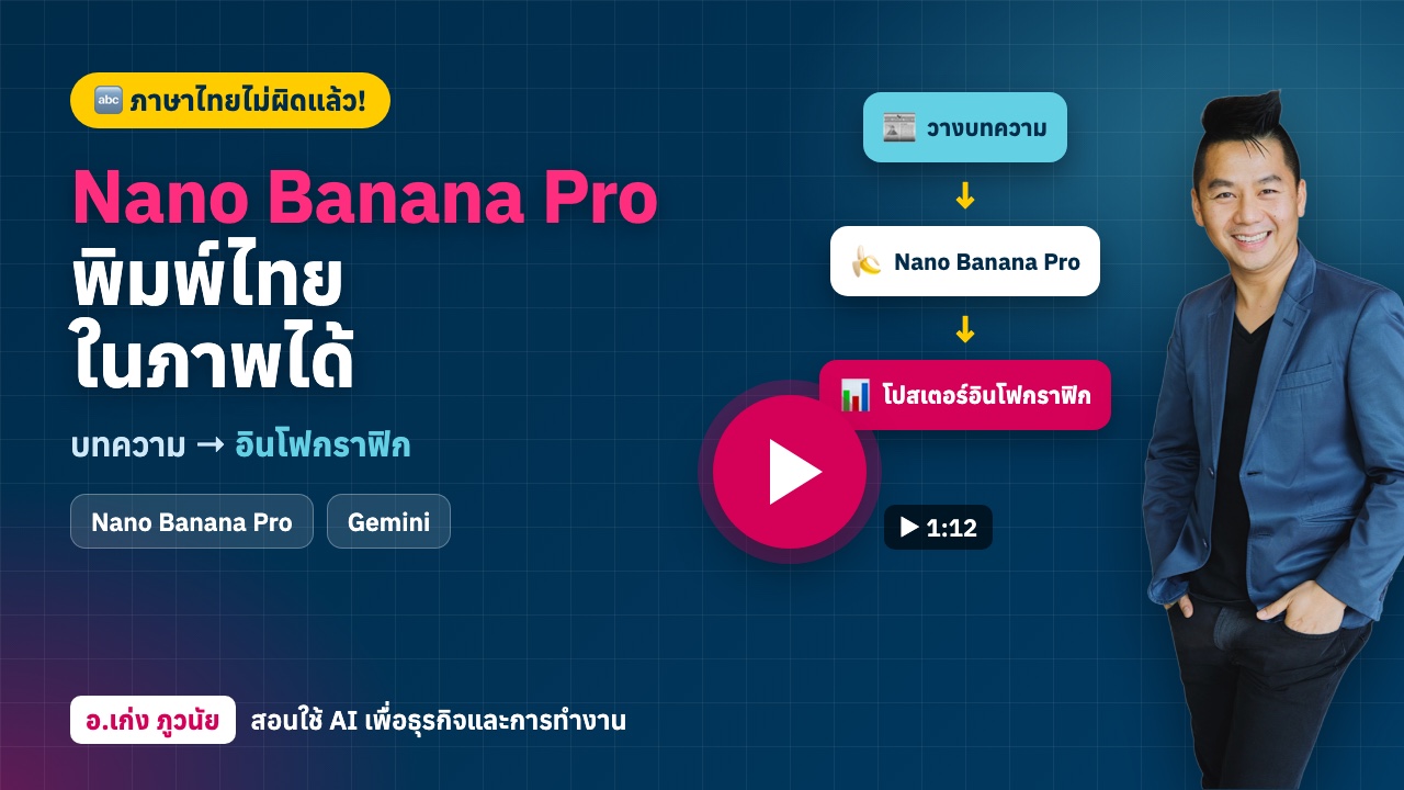AI พิมพ์รูป “อักษรภาษาไทย” ไม่ผิดแล้ว! ด้วย Nano Banana Pro ใหม่ ทำอินโฟกราฟิกจากบทความ