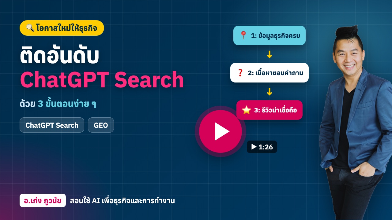 ติดอันดับ ChatGPT Search ด้วย 3 ขั้นตอนง่าย ๆ เพิ่มโอกาสใหม่ให้ธุรกิจ