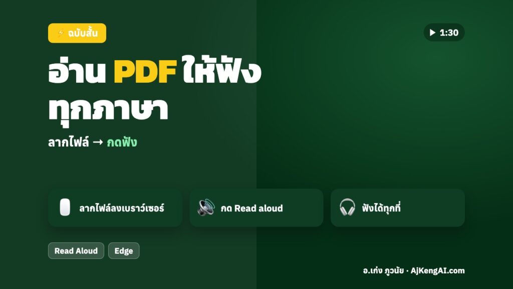 ปกบทความ: อ่าน PDF ให้ฟัง ทุกภาษา