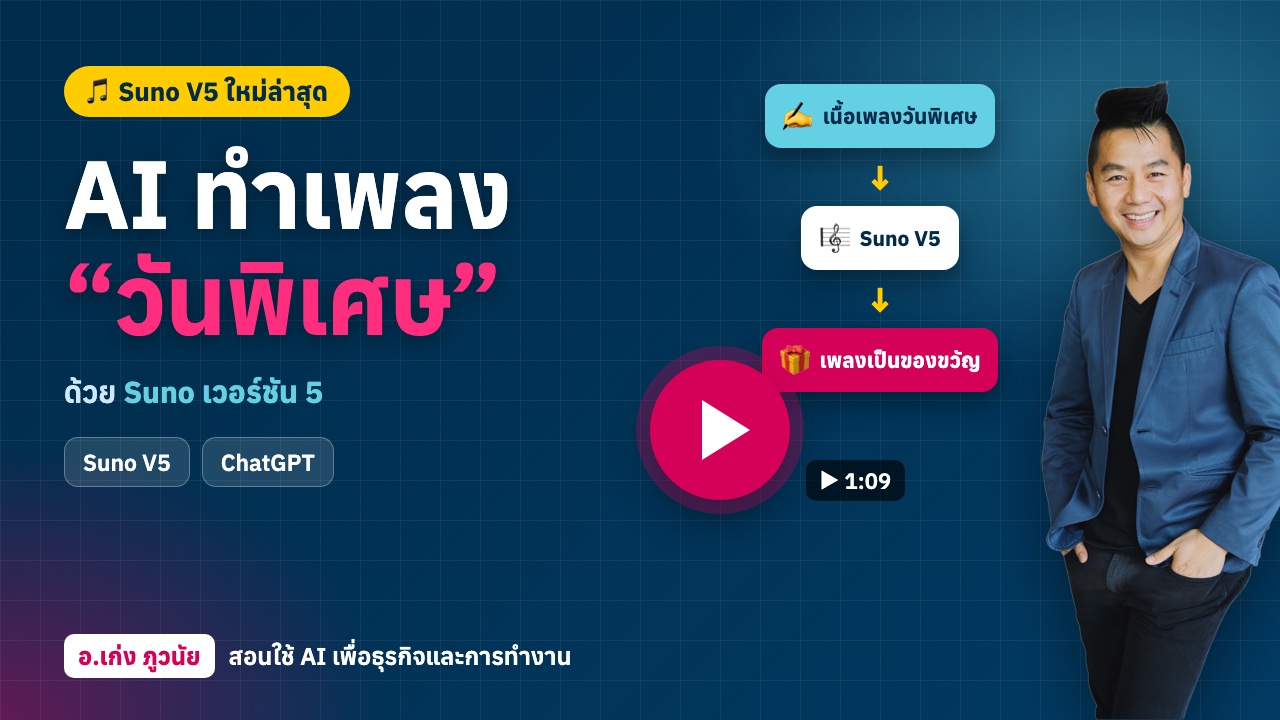 AI ทำเพลง “วันพิเศษ” ด้วย Suno เวอร์ชัน 5 ใหม่ล่าสุด