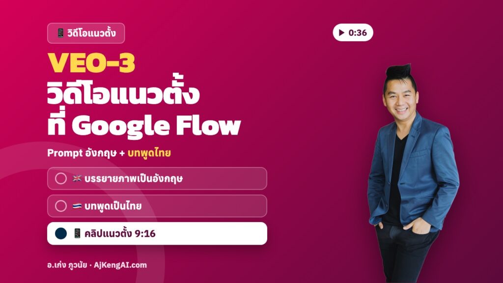 ปกบทความ: VEO-3 วิดีโอแนวตั้ง ที่ Google Flow